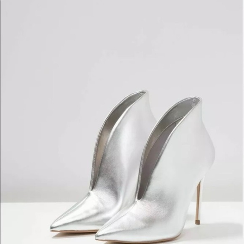 ALDO MELIDITH STILETTO SILVER HEEL Women's Sz 6
